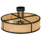Meyda Lighting Cilindro 24" 4-Light Timeless Bronze Semi-flush Mount Light With Beige Sahara Taupe Idalight Shade Glass