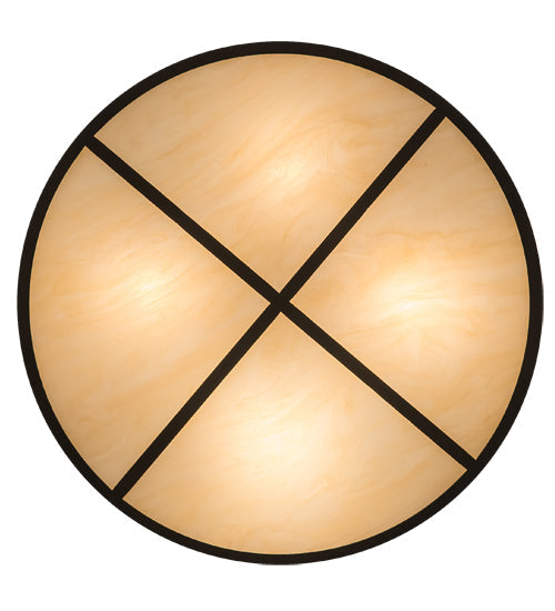 Meyda Lighting Cilindro 24" 4-Light Timeless Bronze Semi-flush Mount Light With Beige Sahara Taupe Idalight Shade Glass