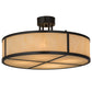 Meyda Lighting Cilindro 24" 4-Light Timeless Bronze Semi-flush Mount Light With Beige Sahara Taupe Idalight Shade Glass