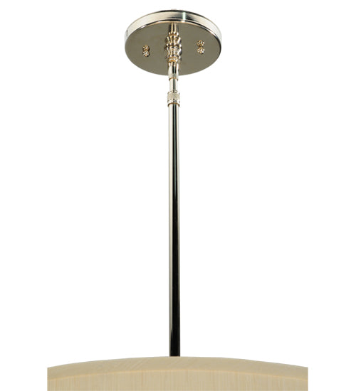 Meyda Lighting Cilindro 24" 5-Light Chrome Pendant Light With Beige Shade