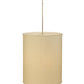 Meyda Lighting Cilindro 24" 5-Light Chrome Pendant Light With Beige Shade