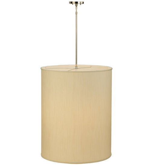 Meyda Lighting Cilindro 24" 5-Light Chrome Pendant Light With Beige Shade
