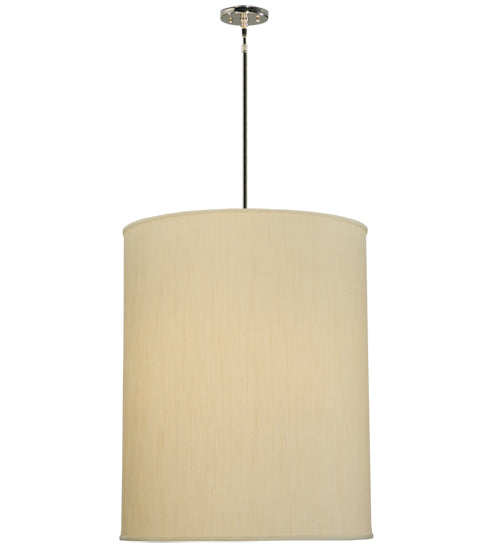 Meyda Lighting Cilindro 24" 5-Light Chrome Pendant Light With Beige Shade