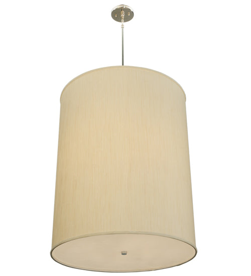 Meyda Lighting Cilindro 24" 5-Light Chrome Pendant Light With Beige Shade