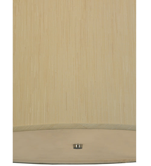Meyda Lighting Cilindro 24" 5-Light Chrome Pendant Light With Beige Shade