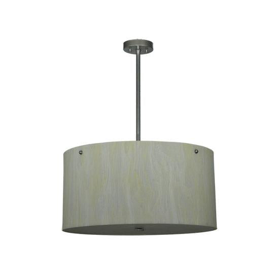 Meyda Lighting Cilindro 24" 6-Light Nickel Pendant Light With Creme Carrare Idalight Shade Glass