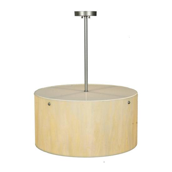 Meyda Lighting Cilindro 24" 6-Light Nickel Pendant Light With Creme Carrare Idalight Shade Glass