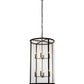 Meyda Lighting Cilindro 24" 8-Light Craftsman Brown Campbell Pendant Light With Clear Shade Glass