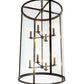 Meyda Lighting Cilindro 24" 8-Light Craftsman Brown Campbell Pendant Light With Clear Shade Glass