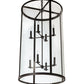 Meyda Lighting Cilindro 24" 8-Light Craftsman Brown Campbell Pendant Light With Clear Shade Glass