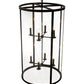 Meyda Lighting Cilindro 24" 8-Light Craftsman Brown Campbell Pendant Light With Clear Shade Glass
