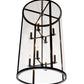 Meyda Lighting Cilindro 24" 8-Light Craftsman Brown Campbell Pendant Light With Clear Shade Glass