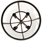 Meyda Lighting Cilindro 24" 8-Light Craftsman Brown Campbell Pendant Light With Clear Shade Glass