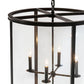 Meyda Lighting Cilindro 24" 8-Light Craftsman Brown Campbell Pendant Light With Clear Shade Glass