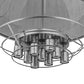 Meyda Lighting Cilindro 24" 9-Light Extreme Chrome Shimmer Pendant Light With Black Organza & Crystal Idalight Shade