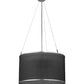 Meyda Lighting Cilindro 24" 9-Light Extreme Chrome Shimmer Pendant Light With Black Organza & Crystal Idalight Shade