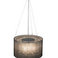 Meyda Lighting Cilindro 24" 9-Light Extreme Chrome Shimmer Pendant Light With Black Organza & Crystal Idalight Shade
