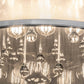 Meyda Lighting Cilindro 24" 9-Light Extreme Chrome Shimmer Pendant Light With Black Organza & Crystal Idalight Shade