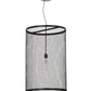 Meyda Lighting Cilindro 24" Black Pendant Light With Cage Shade Glass