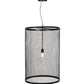 Meyda Lighting Cilindro 24" Black Pendant Light With Cage Shade Glass
