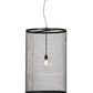 Meyda Lighting Cilindro 24" Black Pendant Light With Cage Shade Glass