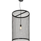 Meyda Lighting Cilindro 24" Black Pendant Light With Cage Shade Glass
