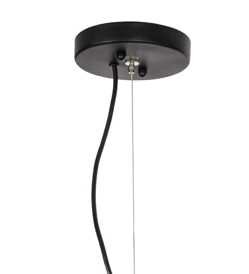 Meyda Lighting Cilindro 24" Black Pendant Light With Cage Shade Glass