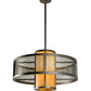 Meyda Lighting Cilindro 24" French Bronze Pendant Light With Tawnyrock Idalight Shade and Mesh