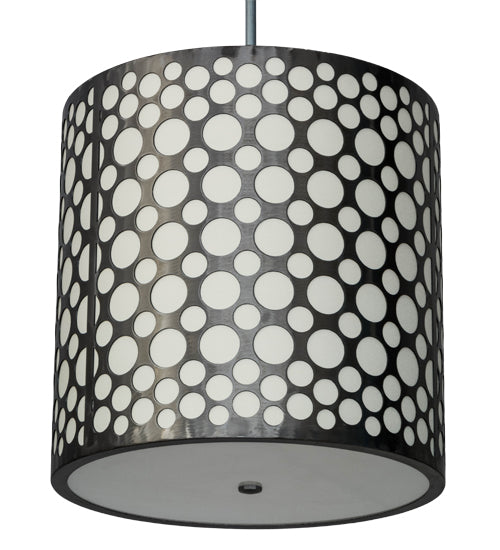 Meyda Lighting Cilindro 24" Industrial Steel Matriz Pendant Light With White Eggshell Textrene Shade