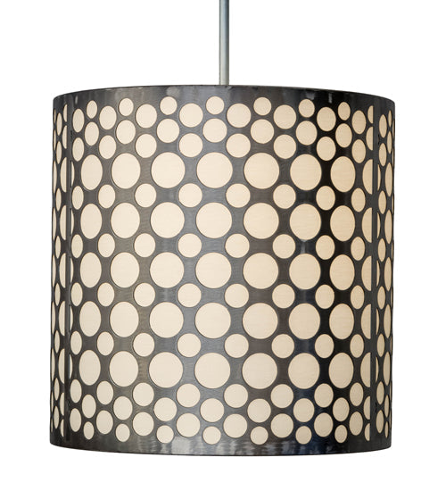 Meyda Lighting Cilindro 24" Industrial Steel Matriz Pendant Light With White Eggshell Textrene Shade