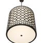 Meyda Lighting Cilindro 24" Industrial Steel Matriz Pendant Light With White Eggshell Textrene Shade