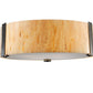 Meyda Lighting Cilindro 24" Timeless Bronze Bartel Flush Mount Light With Travertine Idalight And Statuario Idalight Shade Glass