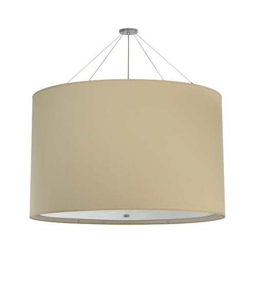 Meyda Lighting Cilindro 244713 48" 8-Light Nickel Powder Coat Pendant Light With Cream Textrene & Statuario Idalight Shade