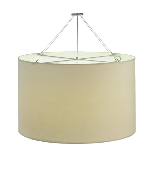 Meyda Lighting Cilindro 244713 48" 8-Light Nickel Powder Coat Pendant Light With Cream Textrene & Statuario Idalight Shade