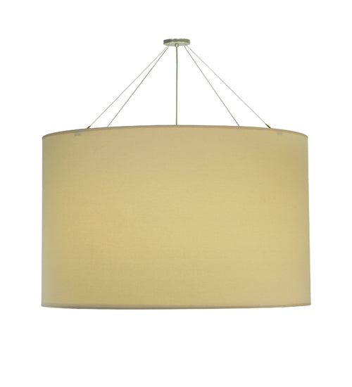 Meyda Lighting Cilindro 244713 48" 8-Light Nickel Powder Coat Pendant Light With Cream Textrene & Statuario Idalight Shade