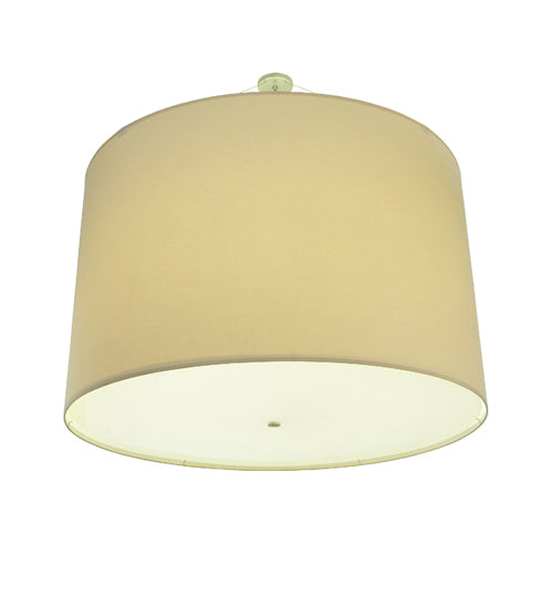 Meyda Lighting Cilindro 244713 48" 8-Light Nickel Powder Coat Pendant Light With Cream Textrene & Statuario Idalight Shade