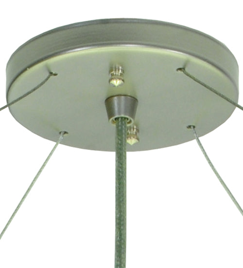 Meyda Lighting Cilindro 244713 48" 8-Light Nickel Powder Coat Pendant Light With Cream Textrene & Statuario Idalight Shade