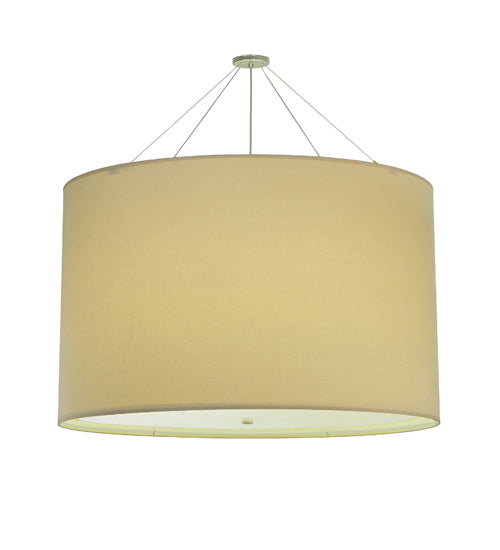 Meyda Lighting Cilindro 244713 48" 8-Light Nickel Powder Coat Pendant Light With Cream Textrene & Statuario Idalight Shade