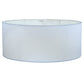 Meyda Lighting Cilindro 245375 60" 6-Light Nickel Flush Mount Light With White Linen Textrene Shade