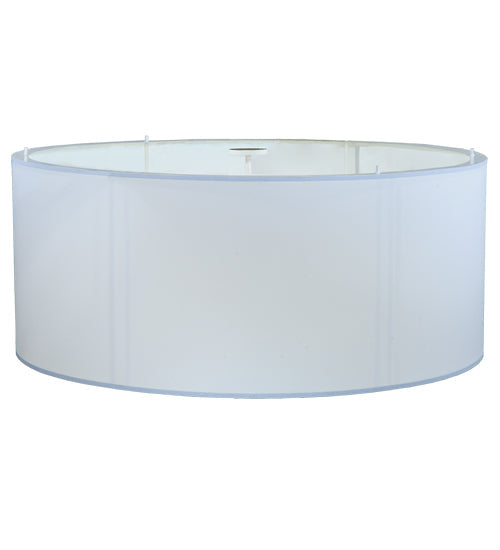 Meyda Lighting Cilindro 245375 60" 6-Light Nickel Flush Mount Light With White Linen Textrene Shade