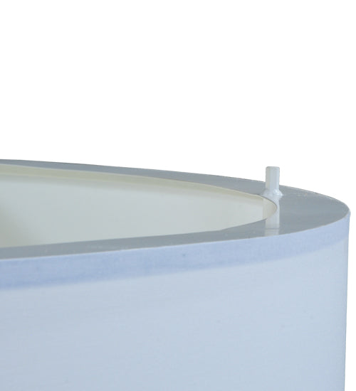 Meyda Lighting Cilindro 245375 60" 6-Light Nickel Flush Mount Light With White Linen Textrene Shade