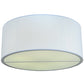 Meyda Lighting Cilindro 245375 60" 6-Light Nickel Flush Mount Light With White Linen Textrene Shade