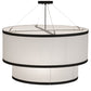 Meyda Lighting Cilindro 247489 37" 3-Light 2-Tier Oil Rubbed Bronze Pendant Light With White Textrene & Statuario Idalight Shade