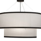 Meyda Lighting Cilindro 247489 37" 3-Light 2-Tier Oil Rubbed Bronze Pendant Light With White Textrene & Statuario Idalight Shade