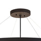 Meyda Lighting Cilindro 247489 37" 3-Light 2-Tier Oil Rubbed Bronze Pendant Light With White Textrene & Statuario Idalight Shade