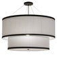 Meyda Lighting Cilindro 247489 37" 3-Light 2-Tier Oil Rubbed Bronze Pendant Light With White Textrene & Statuario Idalight Shade