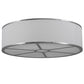 Meyda Lighting Cilindro 247634 36" 6-Light Extreme Chrome Flush Mount Light With White Textrene Shade