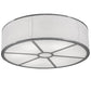 Meyda Lighting Cilindro 247634 36" 6-Light Extreme Chrome Flush Mount Light With White Textrene Shade