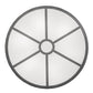 Meyda Lighting Cilindro 247634 36" 6-Light Extreme Chrome Flush Mount Light With White Textrene Shade