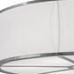 Meyda Lighting Cilindro 247634 36" 6-Light Extreme Chrome Flush Mount Light With White Textrene Shade
